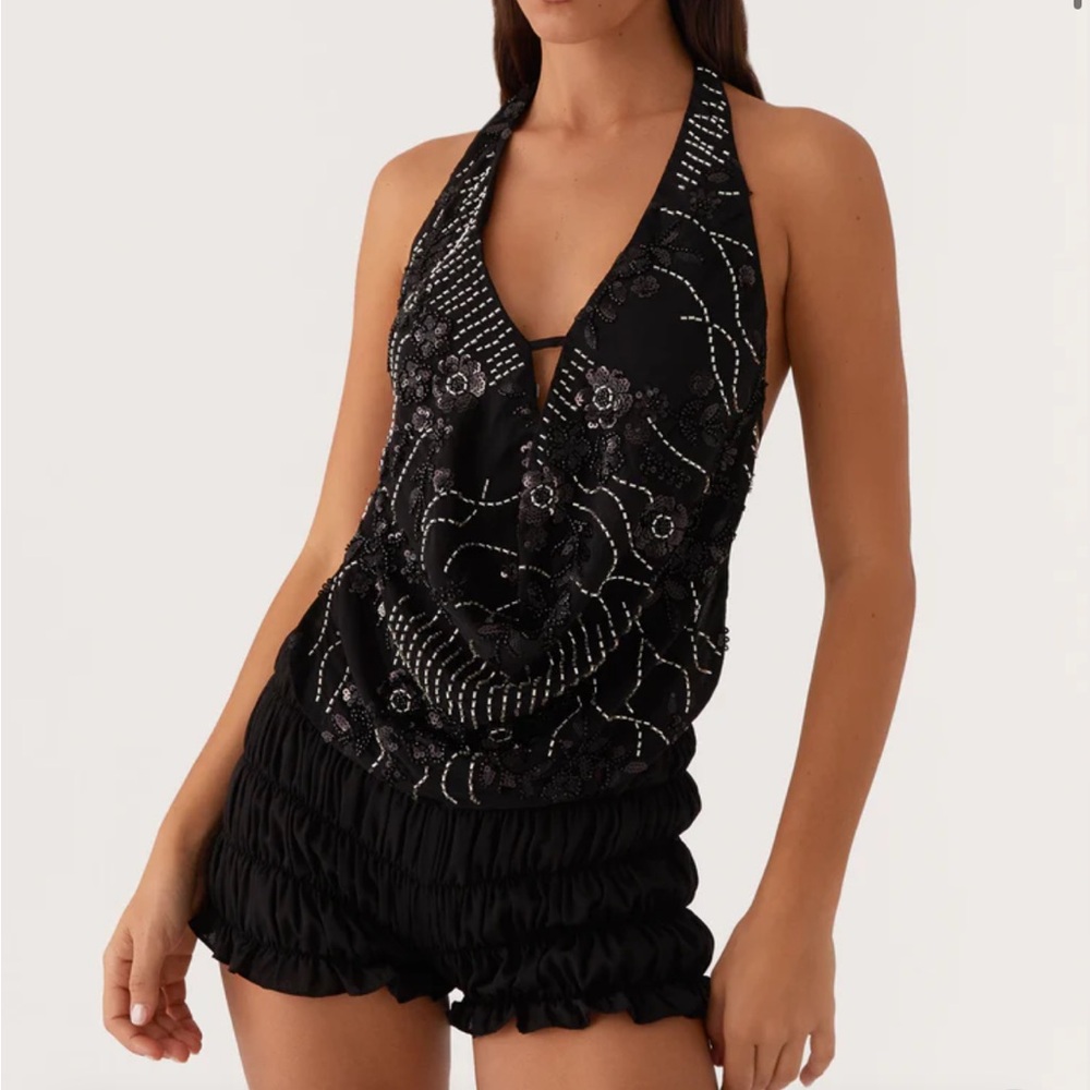Peppermayo Gail black beaded top - xs